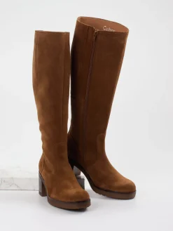 – Kniestiefel aus Veloursleder cognac-Gabor Comfort Best