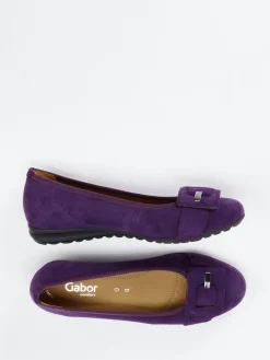 – Komfort-Ballerina aus Veloursleder violett-Gabor Comfort Discount
