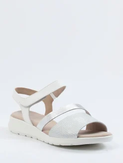 – Komfort-Sandale aus Metallicleder silber-Gabor Comfort New