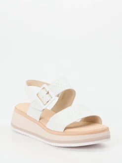 – Plateau-Sandale aus Flechtleder Offwhite-Gabor Comfort New