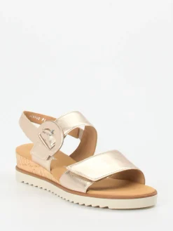 – Sandalen aus Metallicleder Champagner-Gabor Comfort Hot