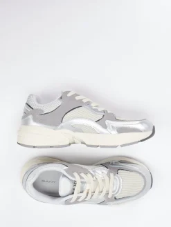 – Chunky Sneaker aus Metallicleder und Velours-Gant Clearance