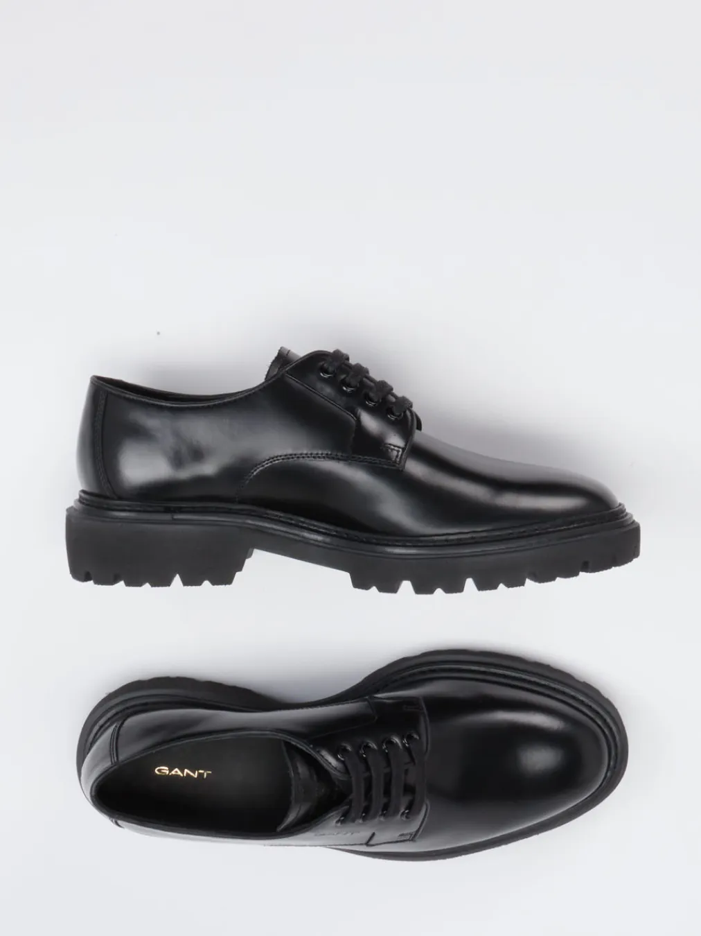 – Derby-Schnürschuhe aus Hochglanzleder-Gant Outlet