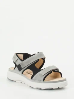 – Komfortsandale aus Veloursleder hellgrau-Ganter Outlet