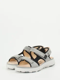 – Komfortsandale aus Veloursleder hellgrau-Ganter Outlet