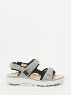 – Komfortsandale aus Veloursleder hellgrau-Ganter Outlet