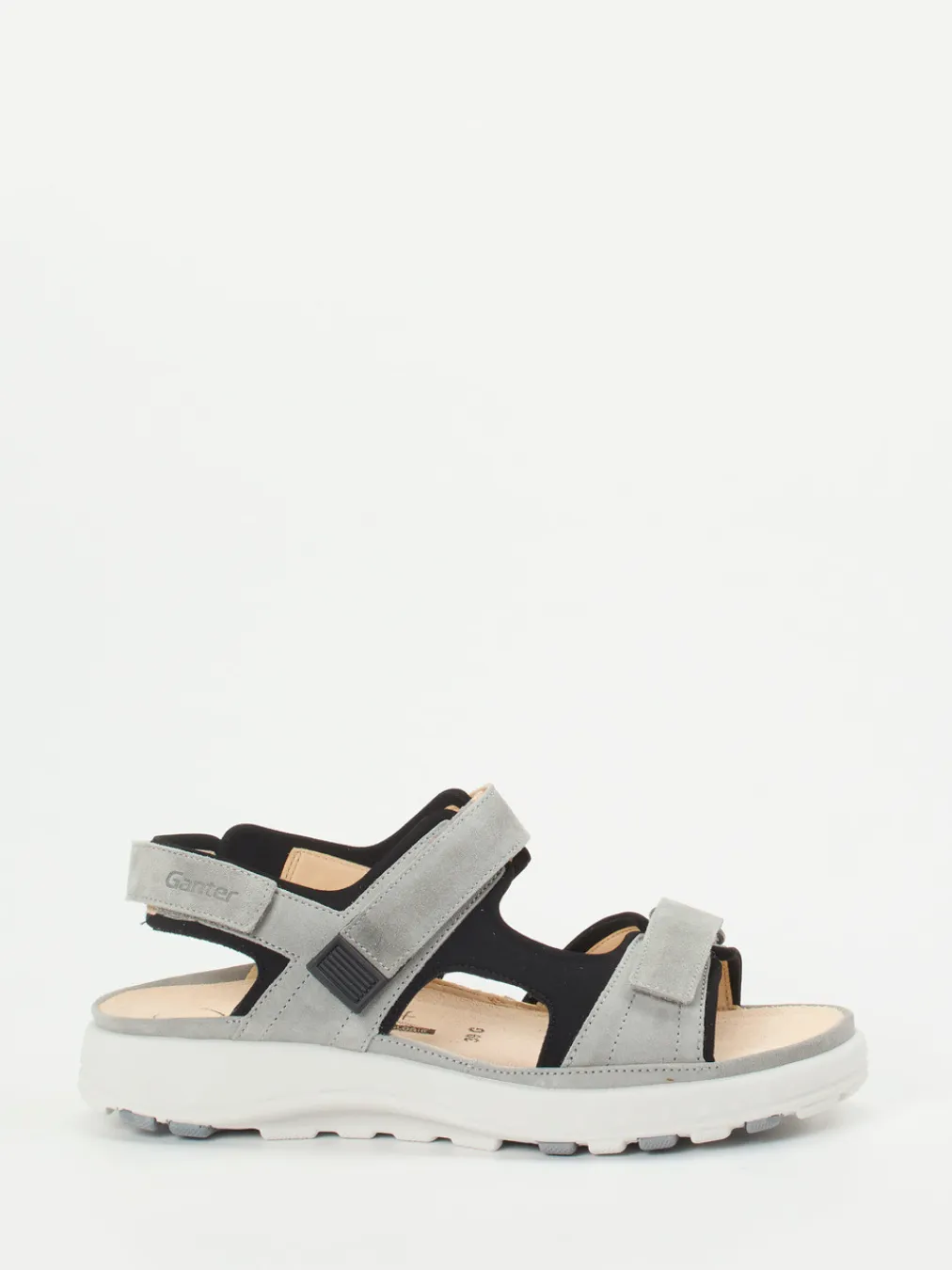 – Komfortsandale aus Veloursleder hellgrau-Ganter Outlet