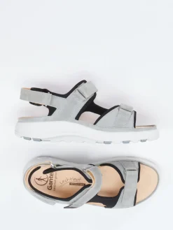 – Komfortsandale aus Veloursleder hellgrau-Ganter Outlet