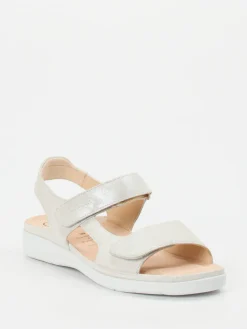 – Komfortsandale aus Veloursleder Perlmuttweiß-Ganter New