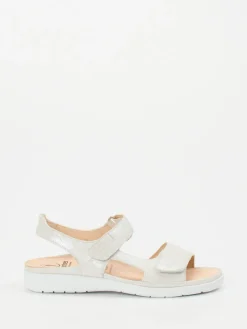 – Komfortsandale aus Veloursleder Perlmuttweiß-Ganter New