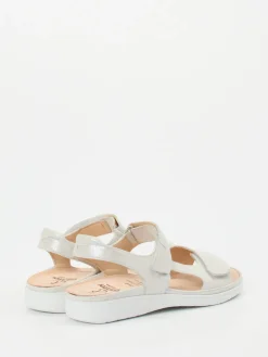 – Komfortsandale aus Veloursleder Perlmuttweiß-Ganter New