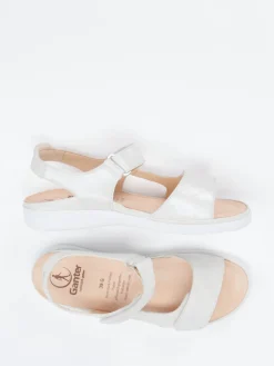 – Komfortsandale aus Veloursleder Perlmuttweiß-Ganter New