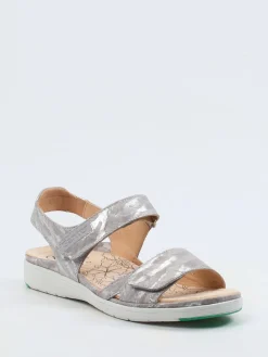 – Komfortsandalen aus geprägtem Leder silberfarben-Ganter