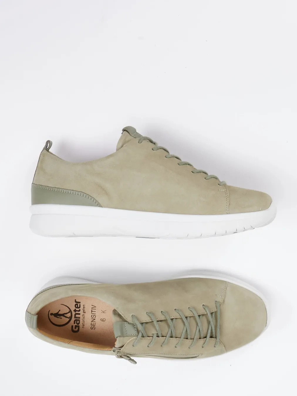 – Komfort-Sneaker aus Veloursleder salbei-Ganter Clearance