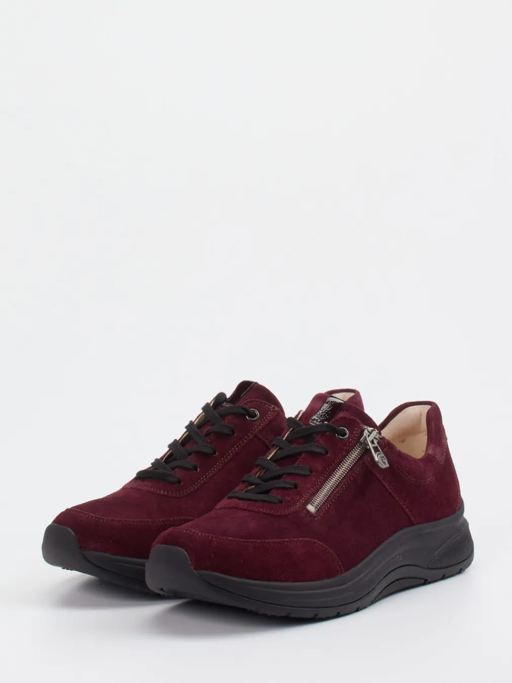 – Komfort-Sneaker aus Veloursleder bordeaux-Ganter Sale