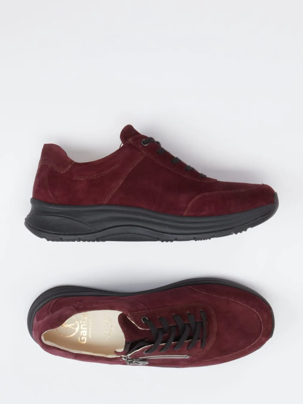 – Komfort-Sneaker aus Veloursleder bordeaux-Ganter Sale