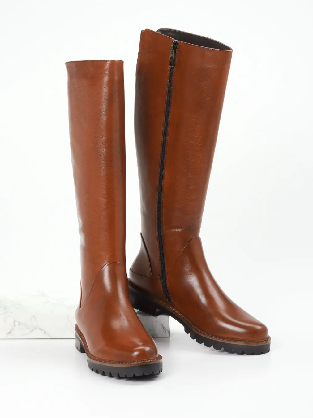 Ginger & Glove – Kniehohe Stiefel aus Kalbleder cognac-Ginger u0026 Glove Clearance