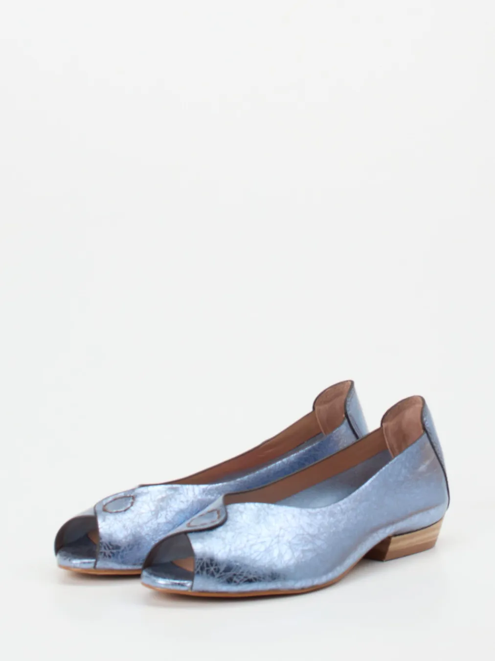 Ginger & Glove – Peep-Toe-Ballerinas aus Metallicleder-Ginger u0026 Glove Online