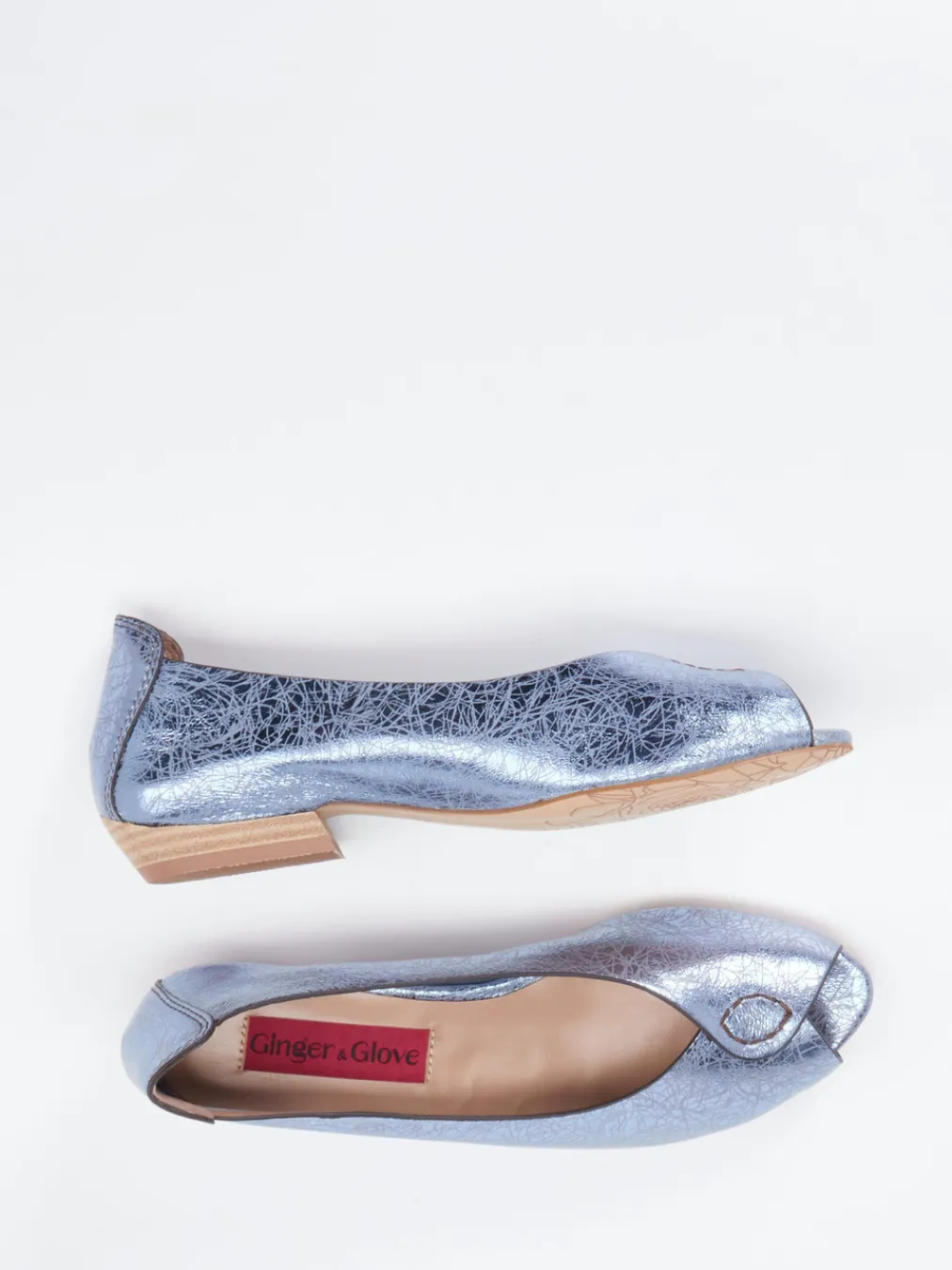 Ginger & Glove – Peep-Toe-Ballerinas aus Metallicleder-Ginger u0026 Glove Online
