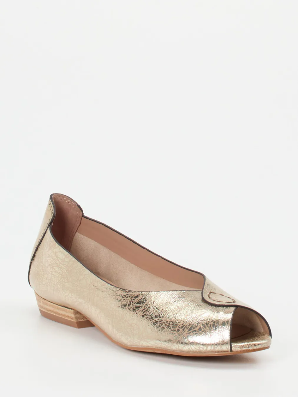 Ginger & Glove – Peep-Toe-Ballerinas aus Metallicleder-Ginger u0026 Glove New