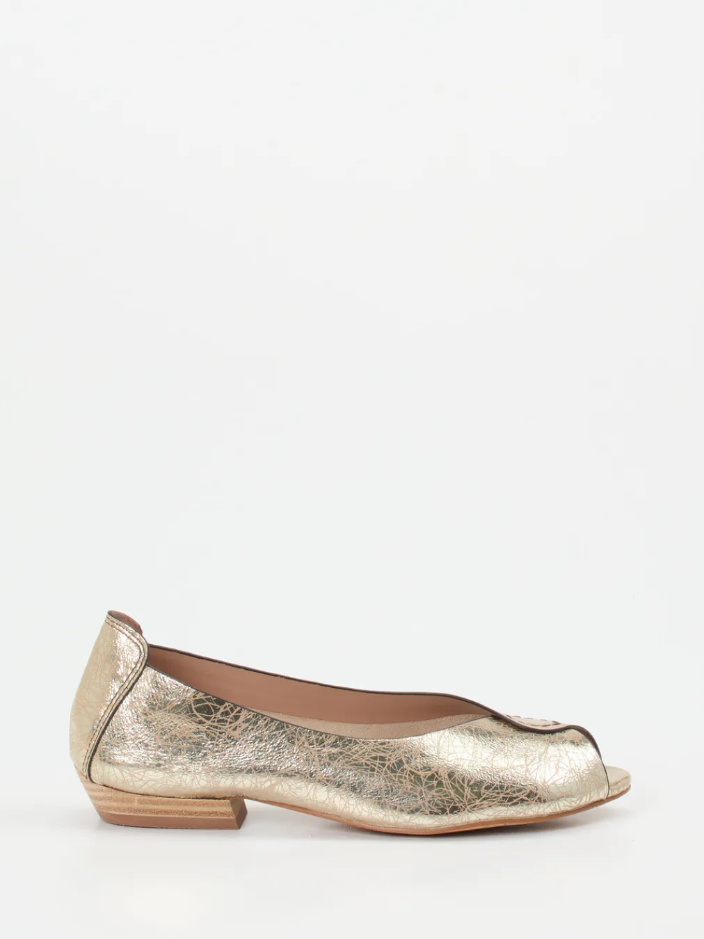 Ginger & Glove – Peep-Toe-Ballerinas aus Metallicleder-Ginger u0026 Glove New