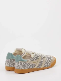– Retro-Sneaker aus Leder mit Animal-Print-Gola Online