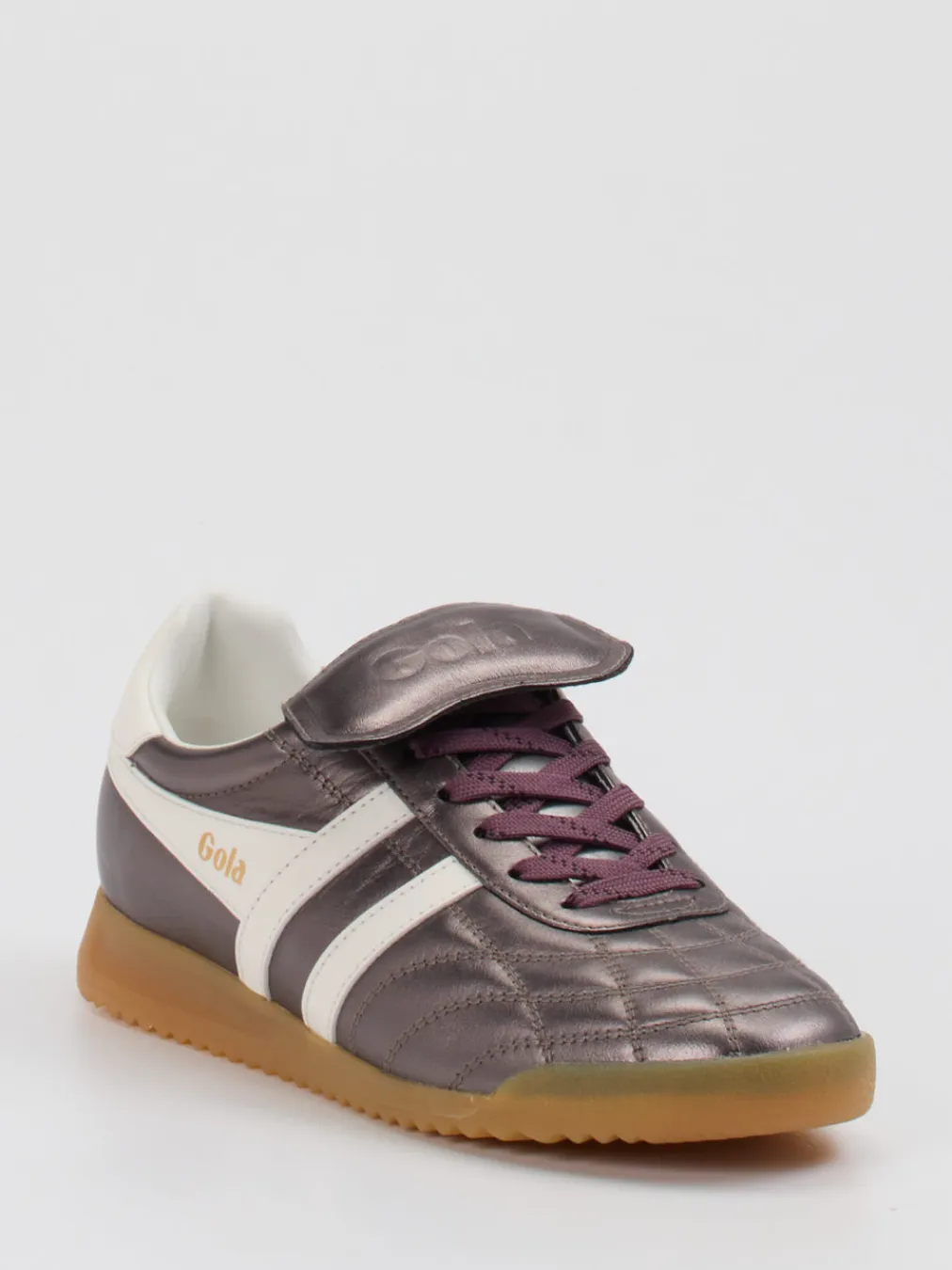 – Retro-Sneaker aus Leder in Metallic-Violett-Gola Clearance