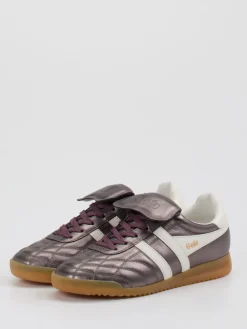 – Retro-Sneaker aus Leder in Metallic-Violett-Gola Clearance