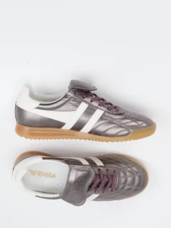 – Retro-Sneaker aus Leder in Metallic-Violett-Gola Clearance