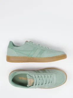 – Retro-Sneaker aus Veloursleder Salbei-Gola Discount