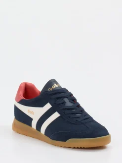 – Sneaker aus Veloursleder Dunkel-Gola Online