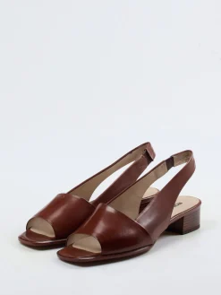 – Slingback-Sandalen aus Kalbleder Cognac-Gritti Hot