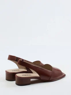 – Slingback-Sandalen aus Kalbleder Cognac-Gritti Hot