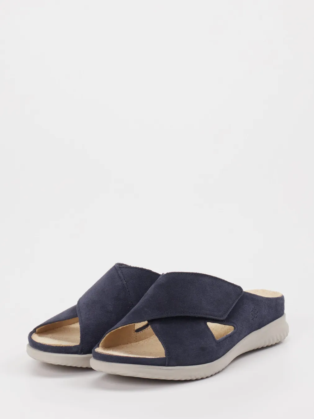 – Komfort-Pantoletten aus Veloursleder Dunkel-Hartjes Online