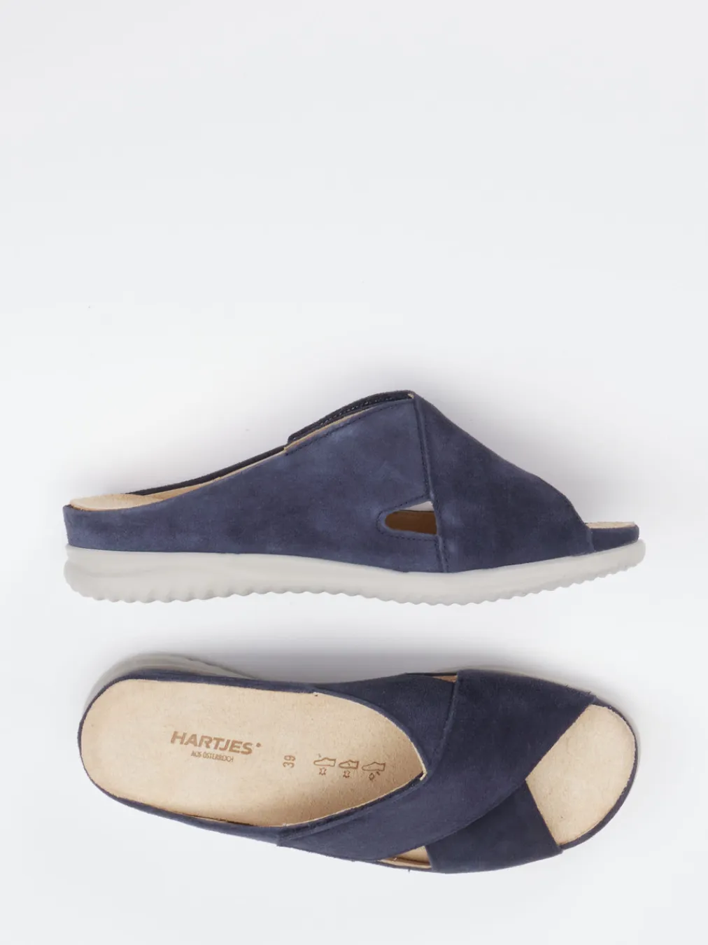 – Komfort-Pantoletten aus Veloursleder Dunkel-Hartjes Online