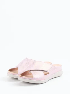 – Pantolette aus geprägtem Leder rosé-metallic-Hartjes