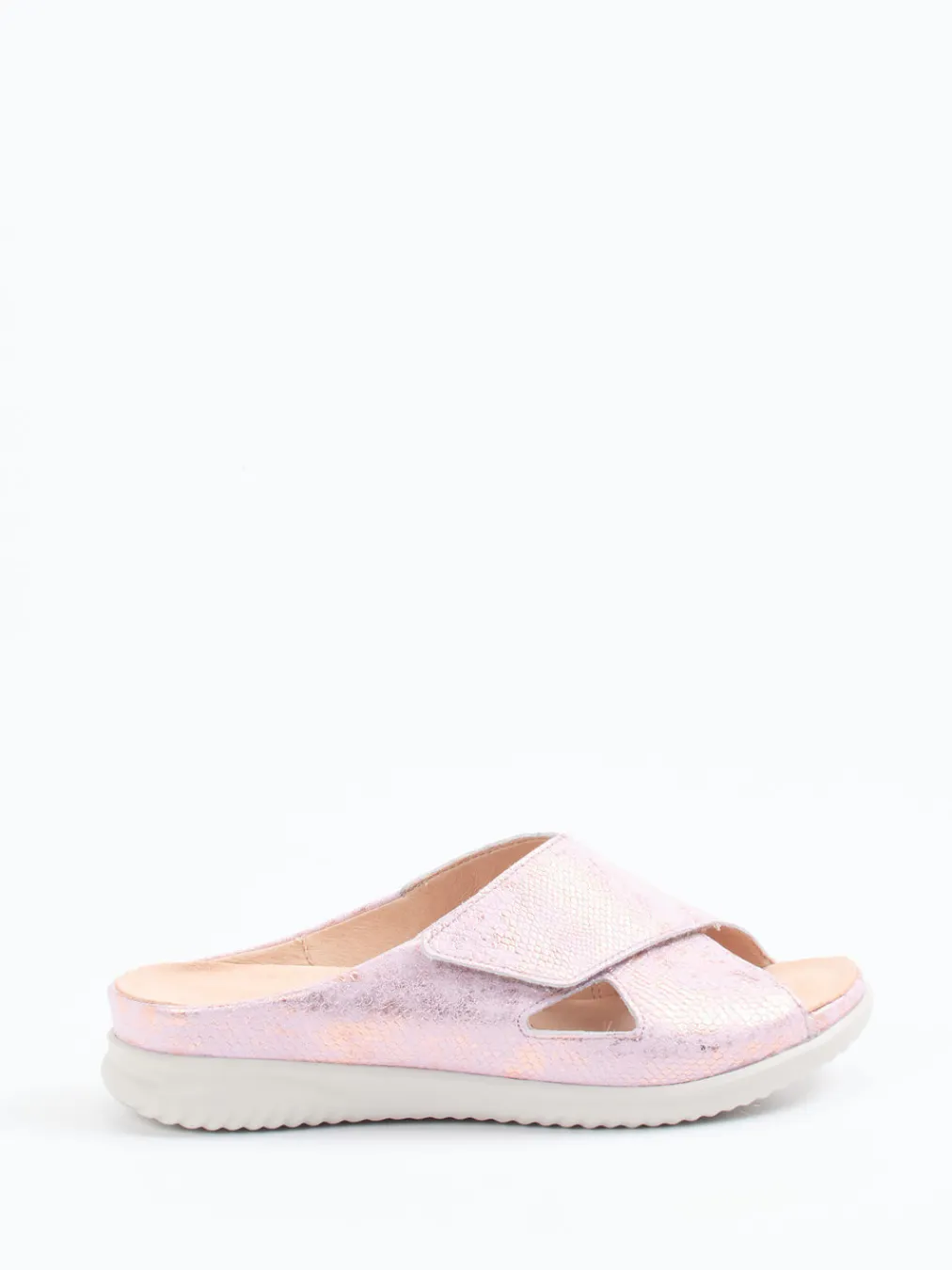 – Pantolette aus geprägtem Leder rosé-metallic-Hartjes