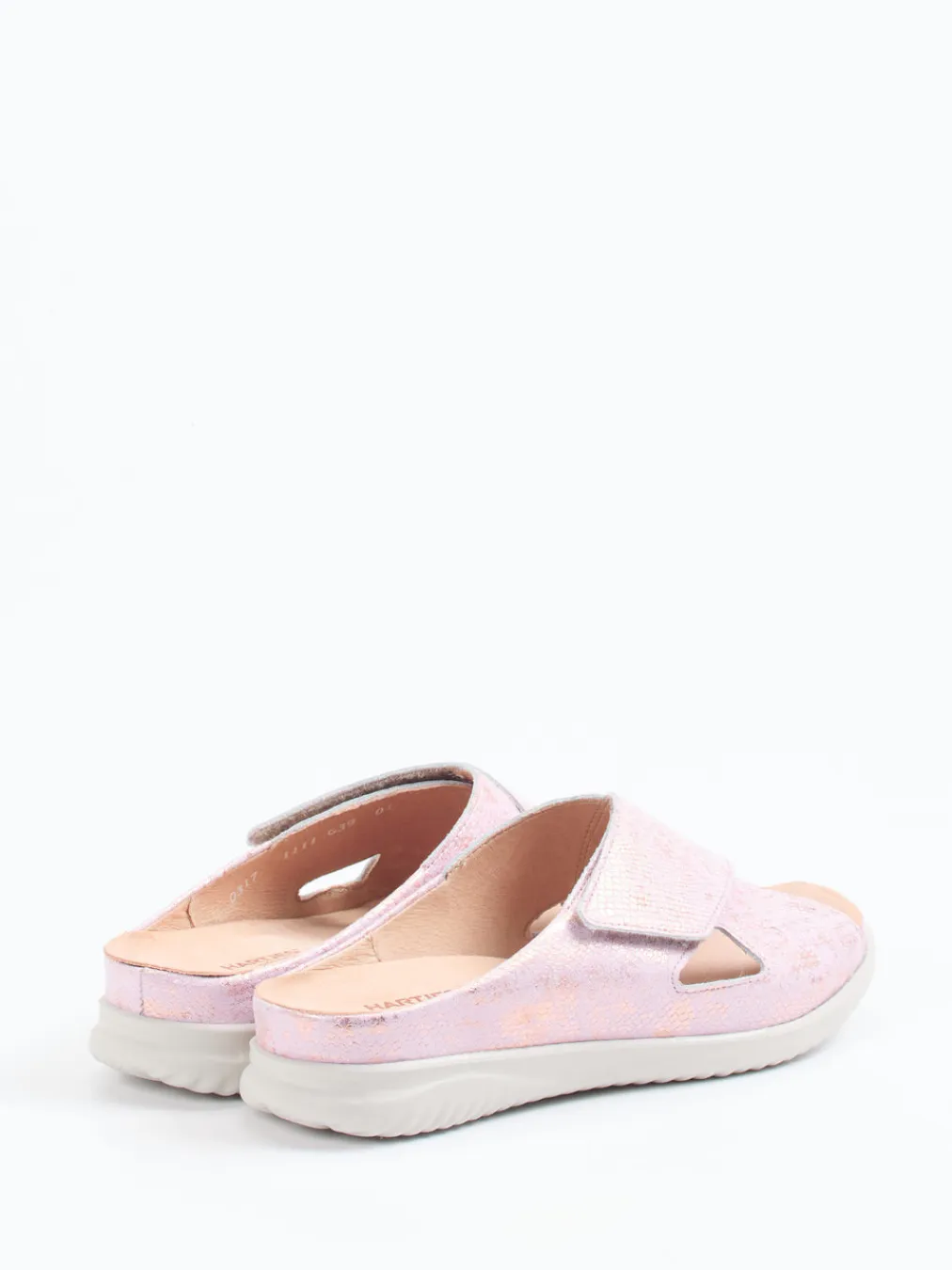 – Pantolette aus geprägtem Leder rosé-metallic-Hartjes