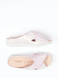 – Pantolette aus geprägtem Leder rosé-metallic-Hartjes