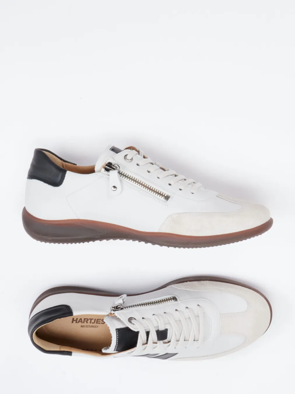 – Sneaker aus Velours- und Glattleder Offwhite-Hartjes Discount