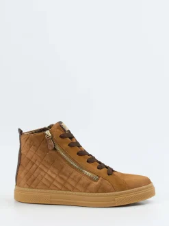 – High-Top-Sneaker aus Veloursleder cognac-Hassia Outlet