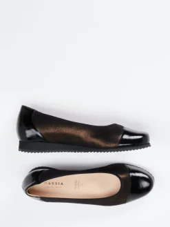 – Komfort-Ballerinas aus Metallicleder-Hassia Outlet