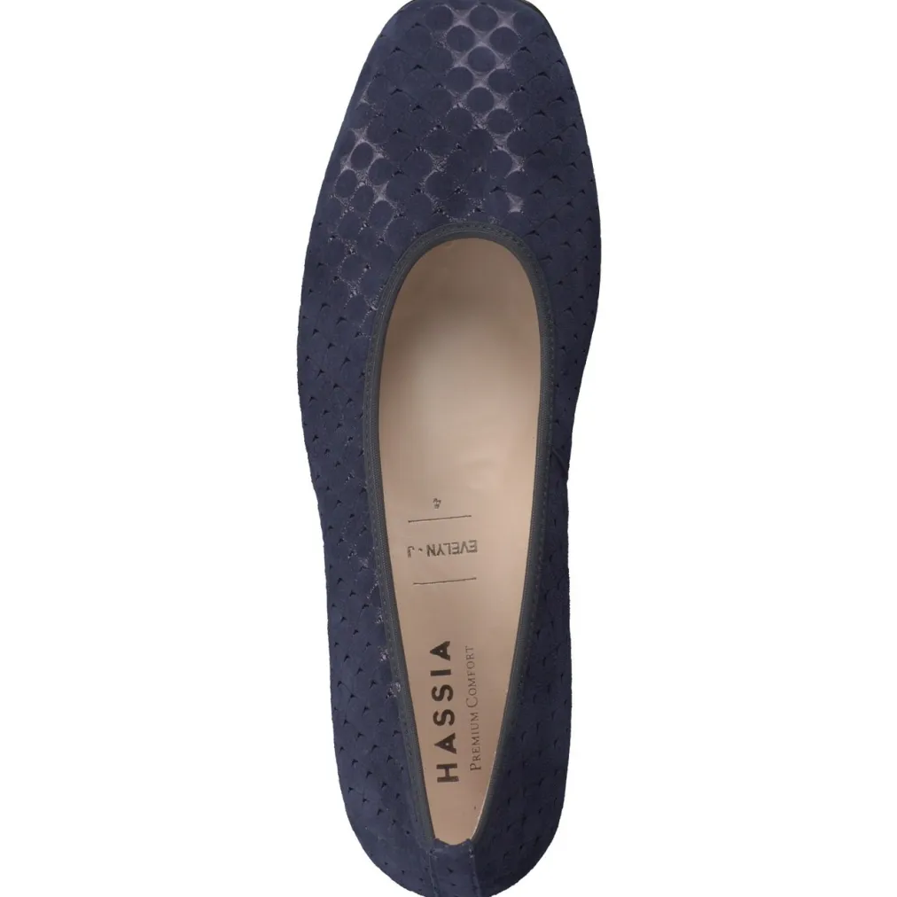 – Komfort-Pumps aus geprägtem Veloursleder Dunkel-Hassia Best