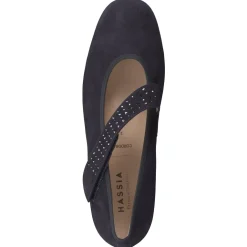 – Mary Jane Pumps aus Veloursleder Dunkel-Hassia New