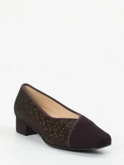 – Pumps aus Veloursleder mit Metallic-Mesh-Hassia Clearance