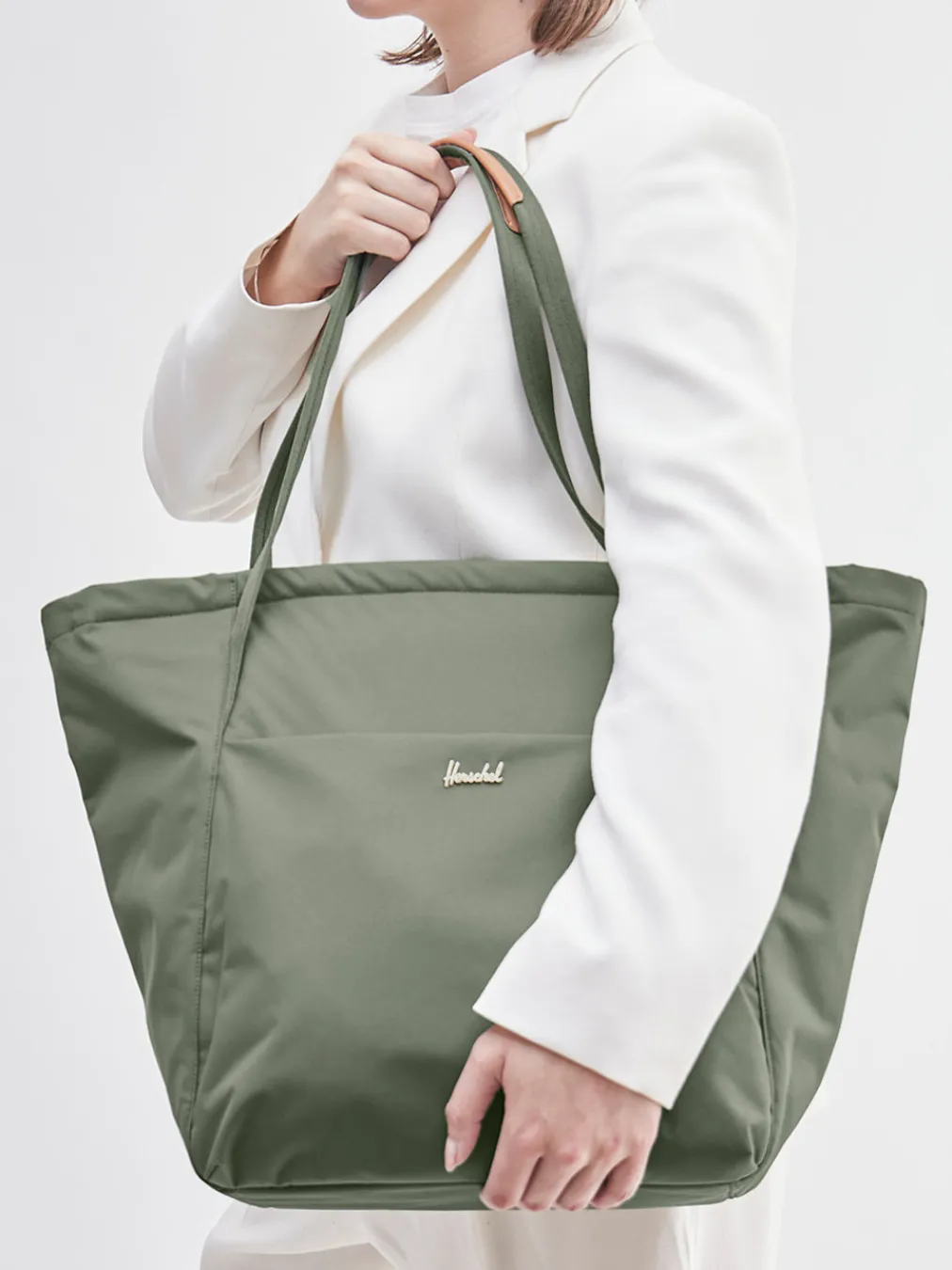 – Shopper-Tasche aus Textil in Oliv-Herschel Discount