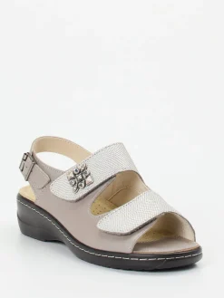 – Sandalen aus geprägtem Leder silber-Hickersberger Best