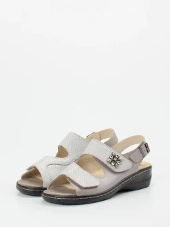 – Sandalen aus geprägtem Leder silber-Hickersberger Best