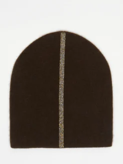 – Beanie aus Kaschmir mit Glitzerstreifen-HURRAY Online