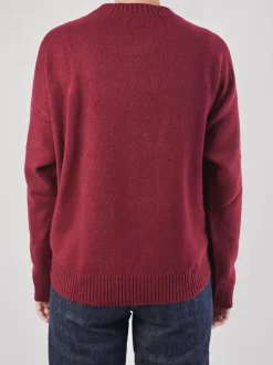 – Feinstrickpullover aus Kaschmir in Bordeaux-HURRAY Outlet